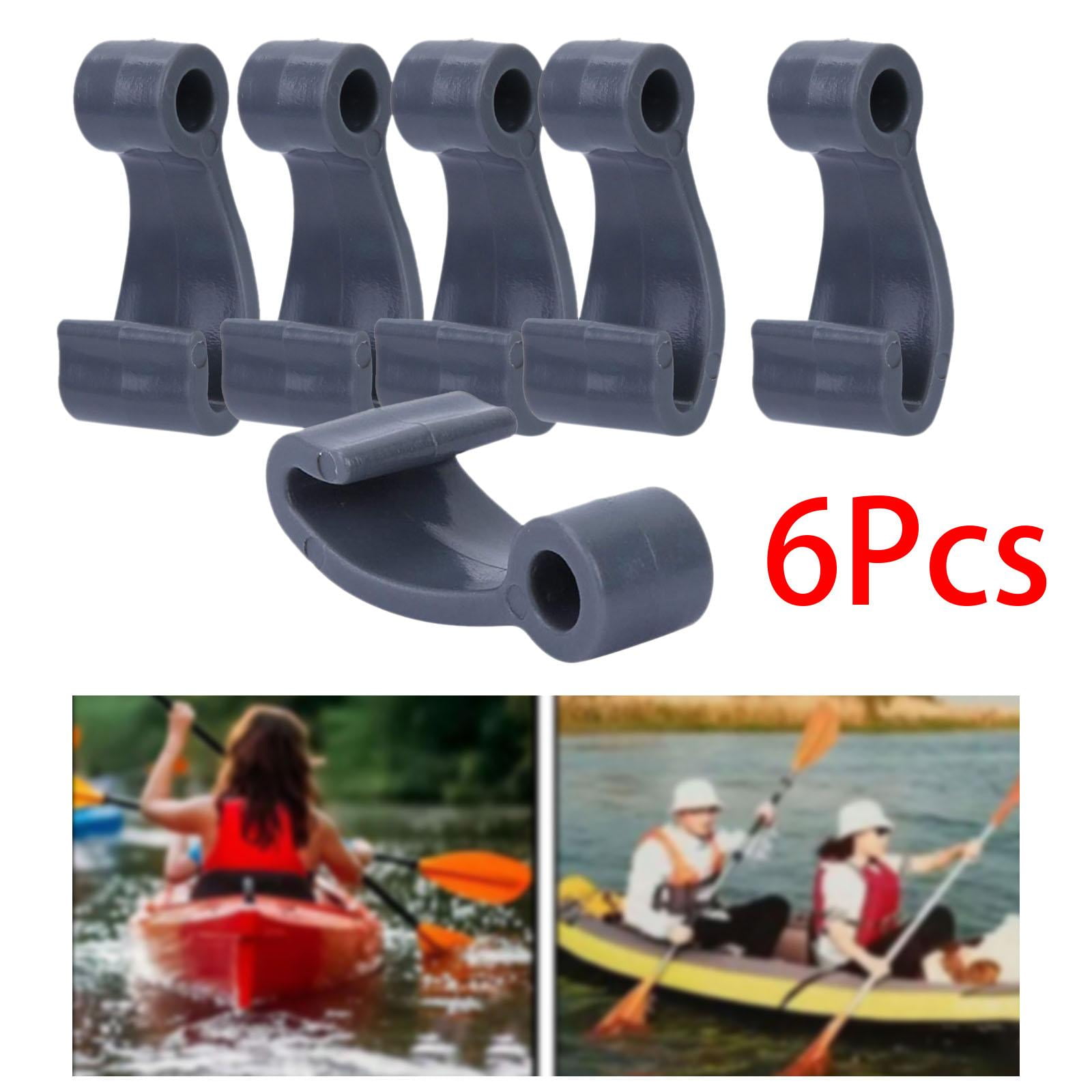 harayaa 3x 6 Pieces Bungee Shock Cord Hook J Hooks Multifunctional Kayak Attachments Black Lashing Hooks for Kayaks Accessories Paddle Canoe Repair