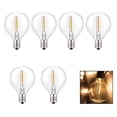 thumbnail image 3 of Bombillas LED de repuesto G40, paquete de 25 bombillas de globo transparentes para casquillos de base de tornillo de 120V 0,6W, bombillas regulables de 1,5 pulgadas, 3 of 5