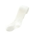 thumbnail image 2 of Spazoro Toddler Baby Boys Girls Pantyhose, Warm Cotton Solid Color Elastic Winter Tights Button Socks and Pants for Child Girls White Size 6T, 2 of 4