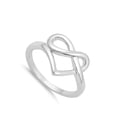 thumbnail image 4 of Heart Pretzel Infinity Love Knot Promise Ring Sterling Silver Band 925 Jewelry Female Male Size 6, 4 of 4