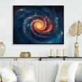 thumbnail image 1 of Designart art Mural Encadré Surdimensionné Espace, art Mural Encadré Espace, Espace en Révolution I, art Mural Encadré Noir Moderne Jaune, Cadre Noir 32x24 Pouces, 1 of 5