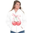 thumbnail image 3 of Vintage Coquette Cherries with Bow Zip Hoodie Sweatshirt Women Brisco Brands S, 3 of 5