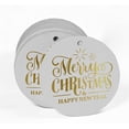 thumbnail image 2 of Inkdotpot Real Gold Foil Merry Christmas & Happy New Year Text Tags Favor Hang Paper Tags 100 Pieces, 2 of 6