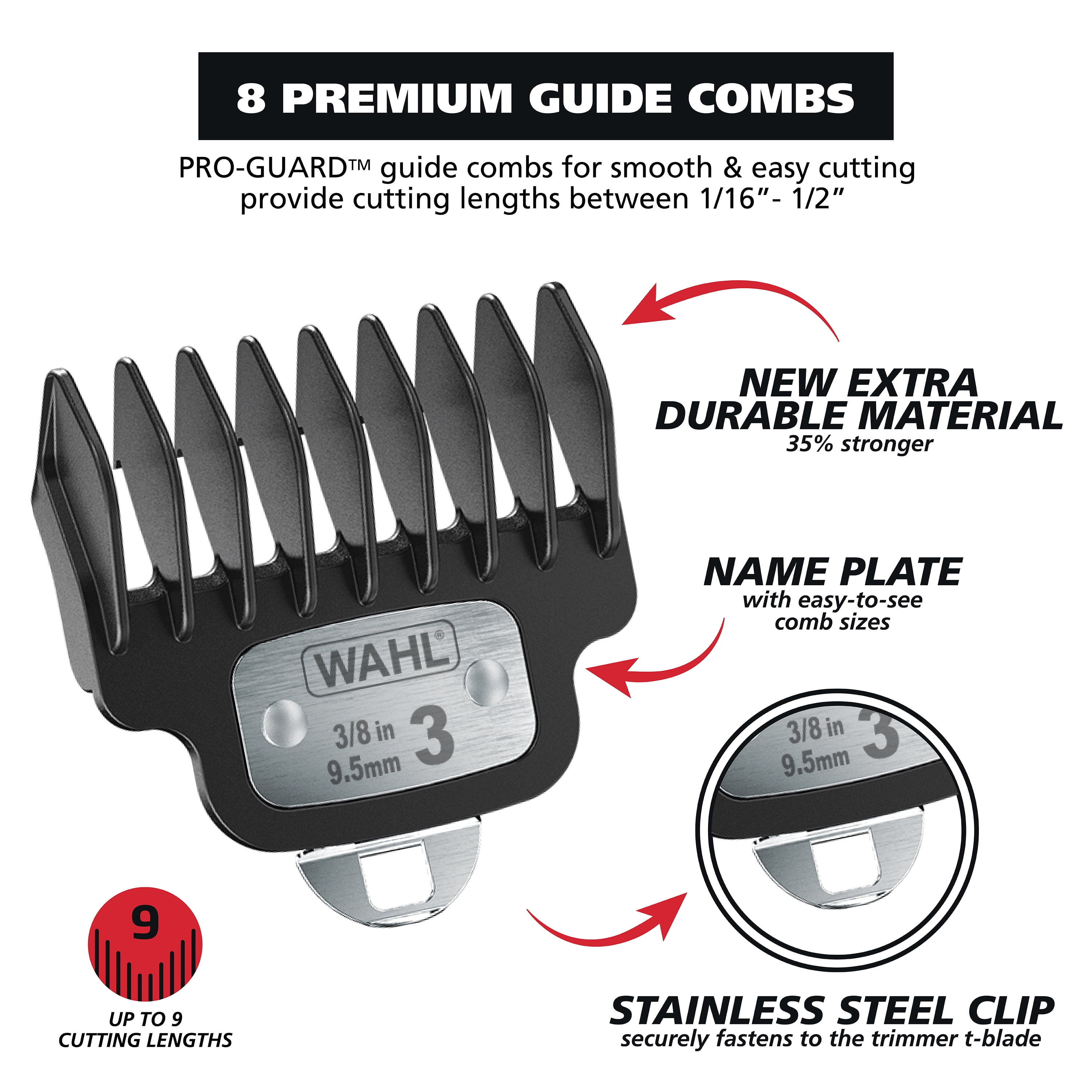 Wahl Edge Pro Lithium-Ion Rechargeable Battery Beard Trimmer with T-Blade, 17Pc for Men, Black, 9895