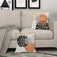 thumbnail image 3 of Halloween Decorations Pillow Covers 18x18 Inch Black Orange Dahlia Decorative Pillows Farmhouse Fall Decor for Sofa Couch Bed Autumn Flower Linen Square Cushion Case,Set of 2,22_0609002, 3 of 6