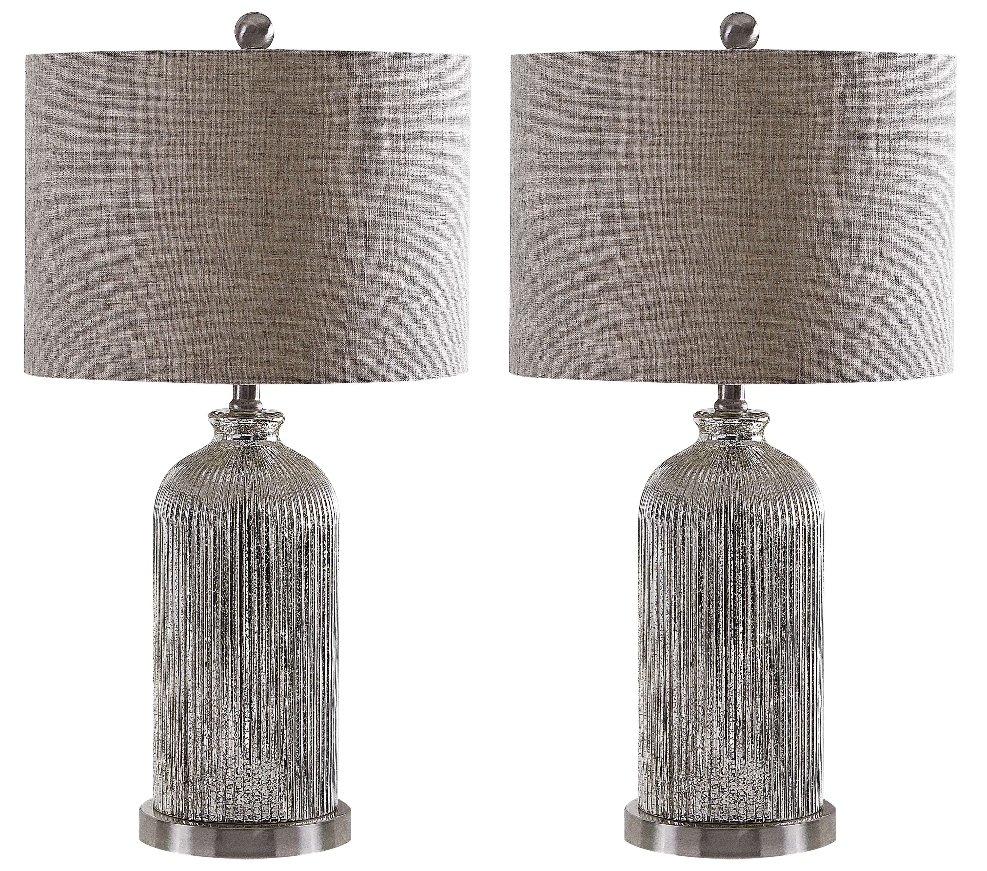 SAFAVIEH Ashson Rustic 26 in. H Table Lamp, Silver/Ivory