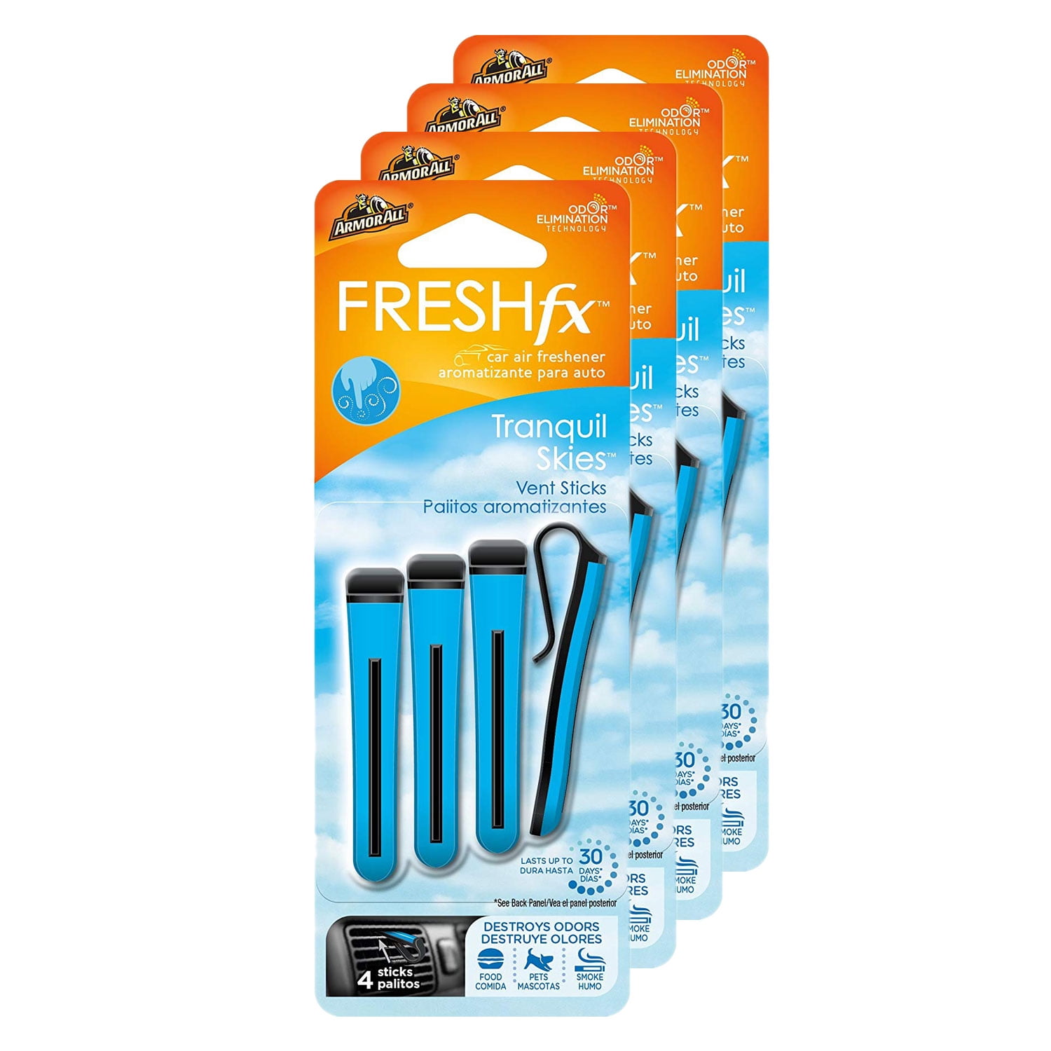 Armor All FRESHfx Car Air Freshener Vent Sticks, 4PACK (16 Sticks