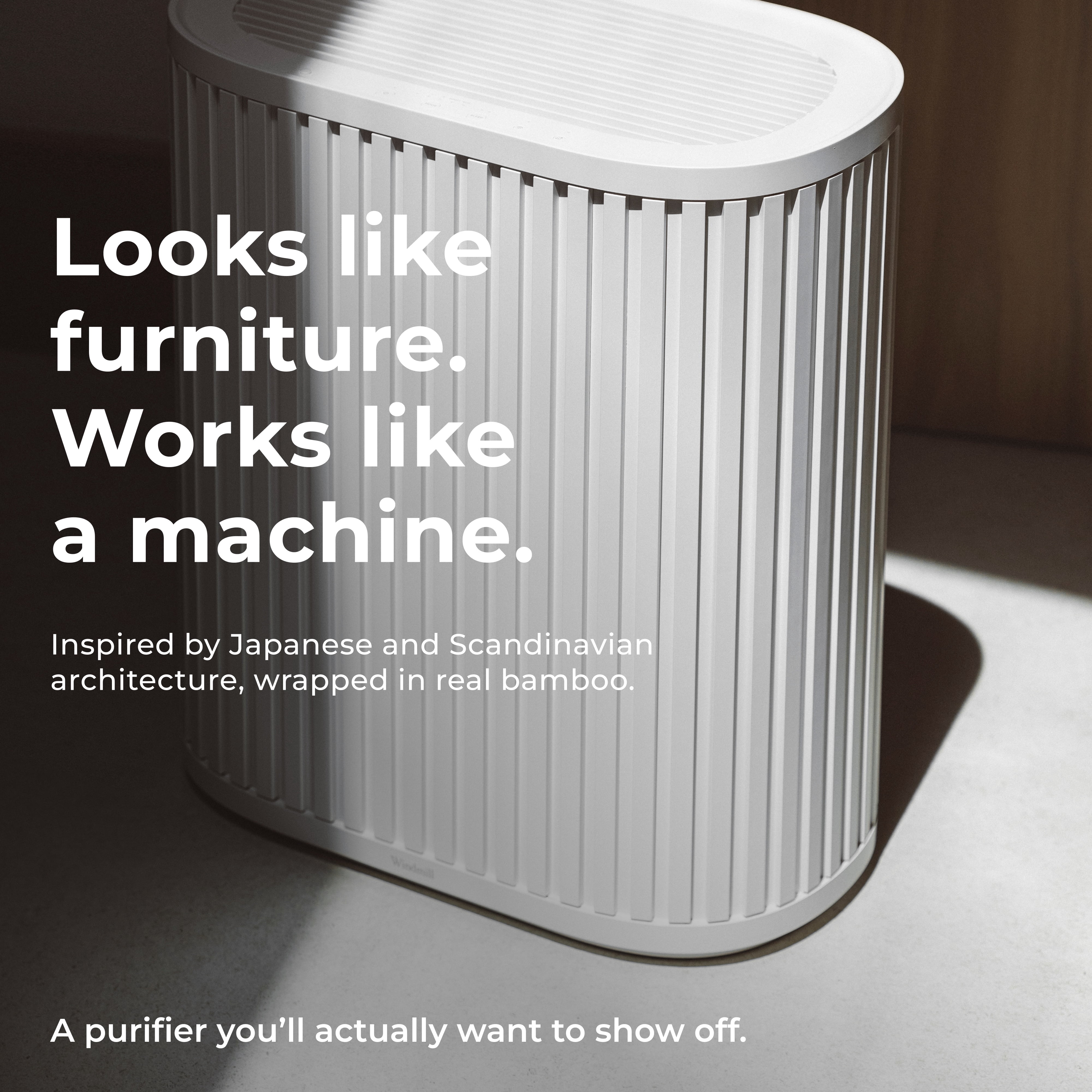 Windmill Air Purifier Max, Smart True HEPA Air Cleaner for Smoke, Odors, Dust & Mold Spores, Up to 1,950 Sq Ft, White
