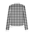 thumbnail image 5 of CFLVAEK Waffle Knit Jackets for Women Fashion Plaid Jacket Fall Winter Shacket Casual Full Zip Up Long Sleeve Coat with Pockets Black XL, 5 of 6