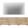 thumbnail image 3 of 100 inch TV Stand with 9 Drawers, Wood TV Cabinet Entertainment Center for 75/80/85/90 Inch TVs, 3-in-1 Kids Dresser with 3 Drawers for Living Room or Bedroom, Oak, 3 of 7