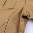 thumbnail image 6 of IYTR Mens Jackets Solid Color Long Sleeve Jacket Button Zipper Lapel Loose Leather Jackets Coat with Pocket Khaki XXXXXL, 6 of 6
