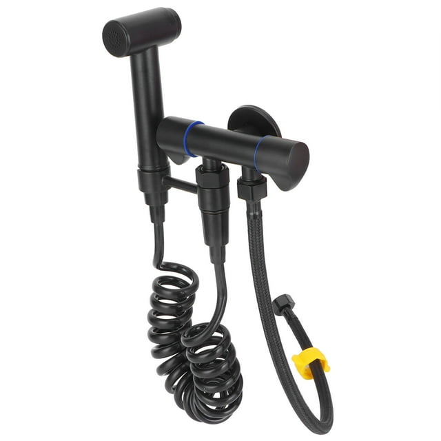 Bidet, Valve d'Angle en Acier Inoxydable Haute Pression Fixation Ferme Noir pour la Maison