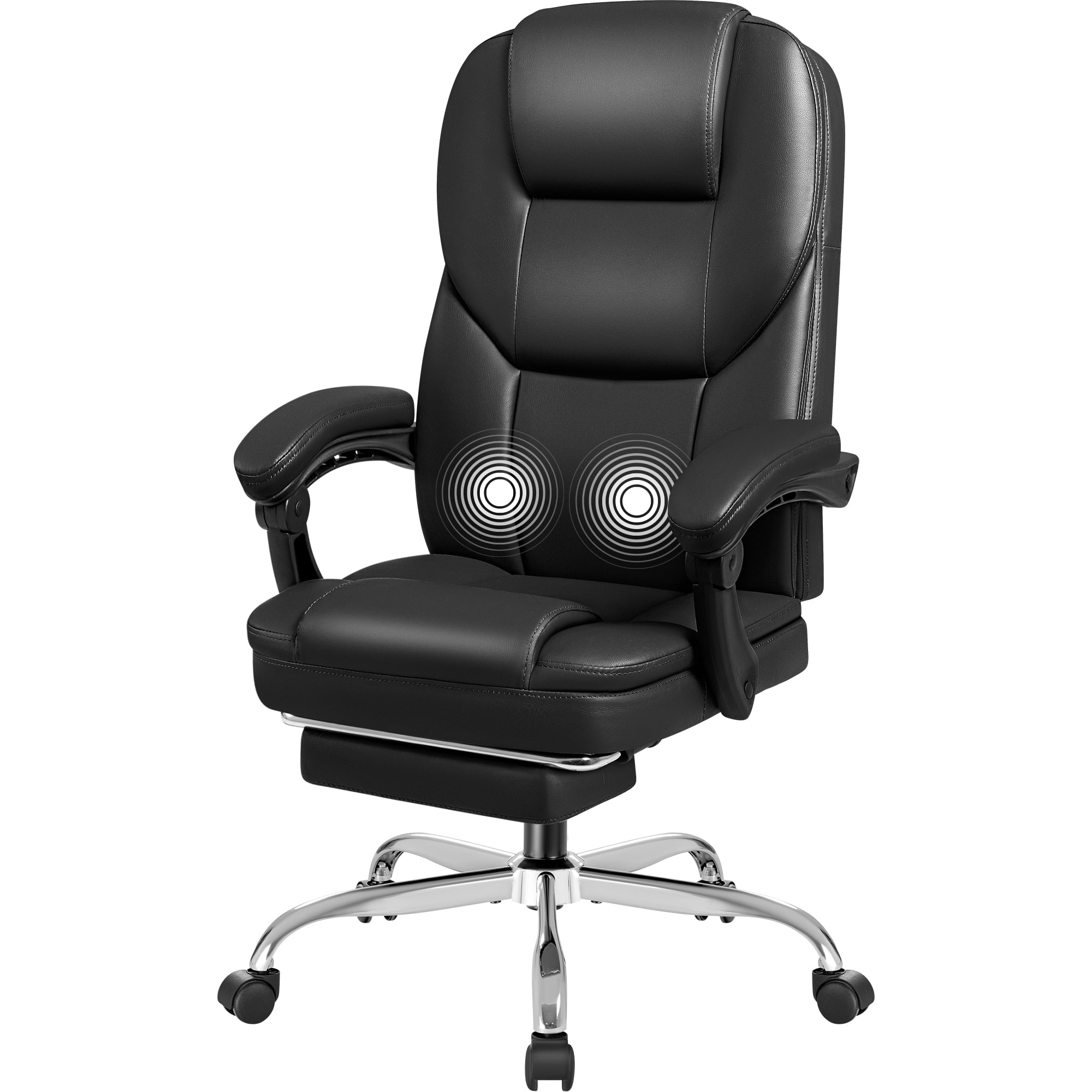 Homall Massage Office Chair Reclining Computer Chair Ergonomic Executive Leather Chair Support 8 Hours Heavy Duty Design,Black