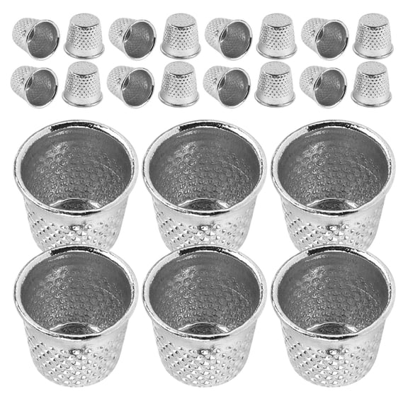 DEEPCRAFF 60Pcs Compact Metal Thimbles for Hand Sewing Finger Protection and Quilting Tools