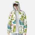 thumbnail image 3 of Fotbe Cartoon Frogs Men's Women's UPF 50+ Sun Protection Jacket Hooded Cooling Shirt with Pockets Hiking Outdoor Performance-Small, 3 of 8