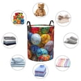thumbnail image 6 of Balery Easter Eggs Round Laundry Basket with Handles Waterproof Freestanding Laundry Hamper for Clothes Toys in the Dorm and Family-Medium, 6 of 8