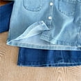 thumbnail image 6 of Odeerbi 0-4 Years Toddler Boys Girls Denim Outfits Long Sleeve Denim Shirt Jeans Set Round Neck Casual Shirts Loose Pants Two-piece Set Toddler Boys Girls Clothes, 6 of 7
