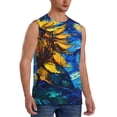 thumbnail image 2 of Balery Sunflower Starry Night Vibes Camisetas sin mangas para hombre, absorbe la humedad y protege contra el mal olor.-3X-Large, 2 of 7