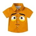 thumbnail image 4 of Piuwrlz Orange Short Shirts Sleeve Toddler Boys Graphic polo Pocket Pullover T Shirts Orange Size 3 Years, 4 of 9