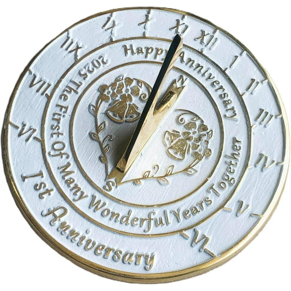 NauticalMart 1st Wedding Anniversary Sundial for Parents, Grandparents, Friends, Husband or Wife, Couples, Him & Her Unique Marriage (1st Anniversary)