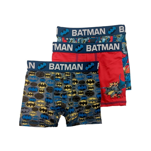 DC Comics Boys 3pc Batman Symbol Boxer Briefs Boxer Shorts Set Underwear L