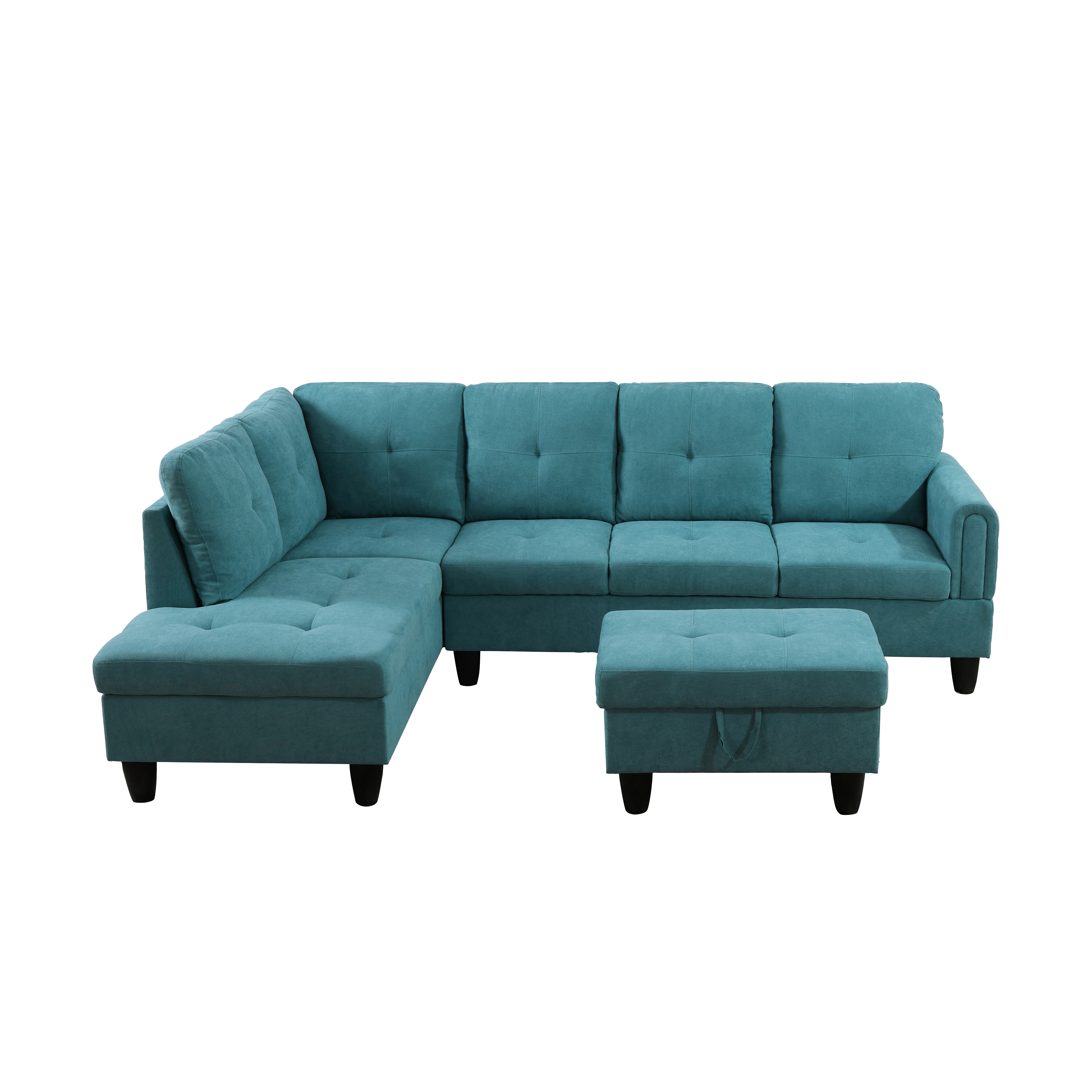 MAYEERTY Modern Adult 3-Piece Couch Living Room Sofa Set，Teal Blue