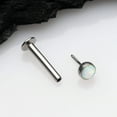 thumbnail image 3 of Fire Opal Bezel Set Top Threadless Push-In Steel Labret, 3 of 4