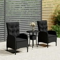 thumbnail image 1 of vidaXL 3 Piece Garden Bistro Set Poly Rattan Black, 1 of 5
