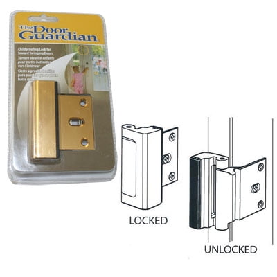 Childproof Deadbolt for Inward Swinging Doors - Brass Finish