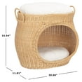 thumbnail image 3 of SAFAVIEH Faati Regular Covered Style Cat Bed with Cushion, Natural Honey/White, 3 of 14
