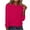 Hot Pink, variant on hoksml Women's Fashion Solid Colour Long Sleeves Tops Crew Neck Casual Tee Blouses Sweatshirt for Women