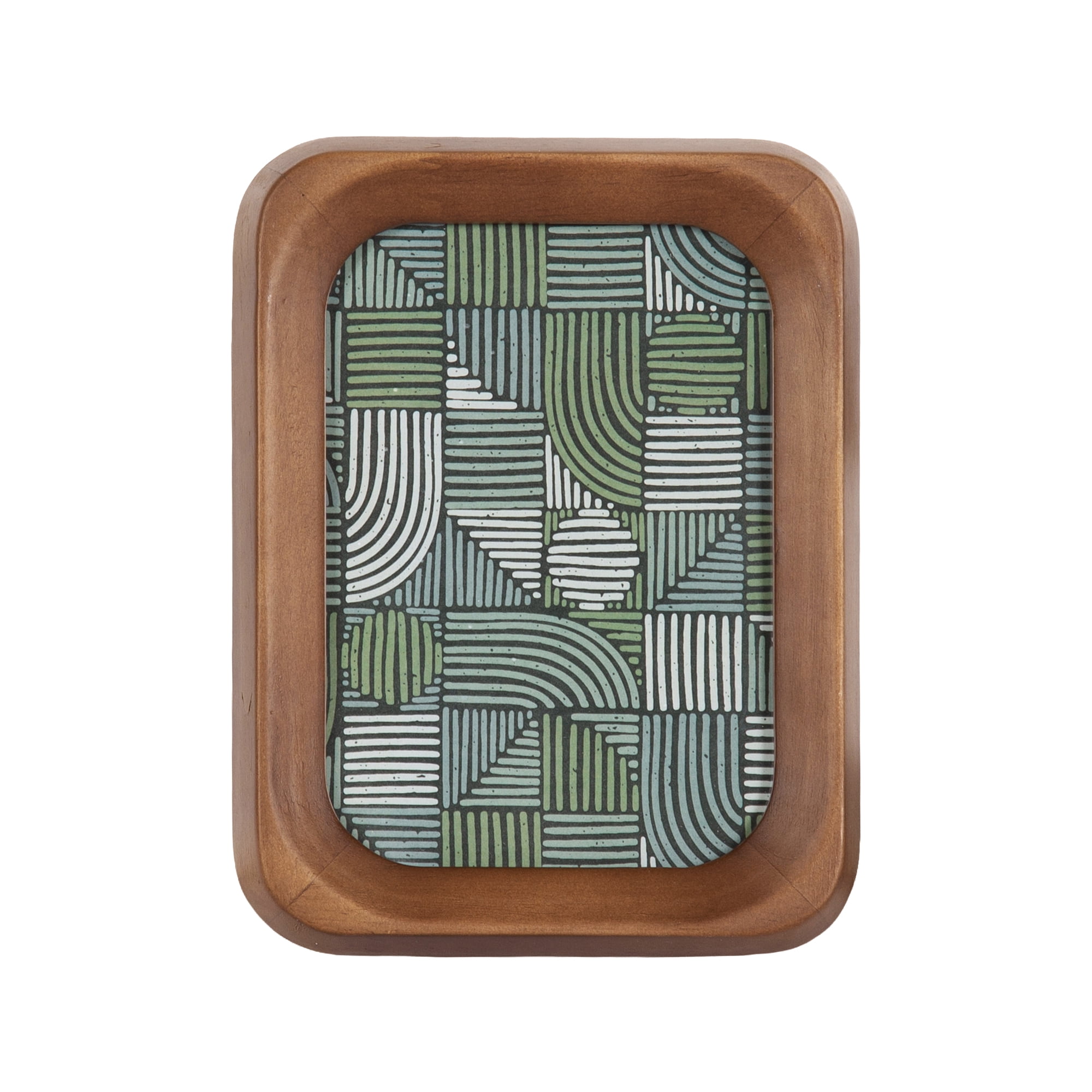 DesignOvation – 5x7 Picture Frame – Shaped Medium Walnut Tabletop Photo Frame