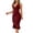 Wine, variant on Kukoosong Women's V Neck Sleeveless Bodycon Midi Dress, Ruffle Hem High Waist Fitted Cocktail Party Clubwear Pencil Dress for Women