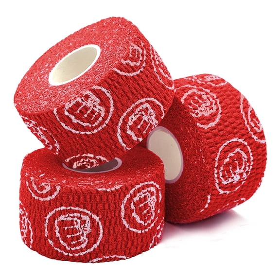 WOD Nation Weightlifting Thumb Wraps - Sweat-Proof Athletic Thumb Tape - Easy-Tear Strips for Gym & Rock Climbing - Blister Guard & Powerlifting Grip Tape - Pack of 24, 23 ft, Red