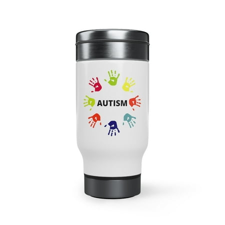 

Autism Hands Stainless Steel Travel Mug with Handle 14oz