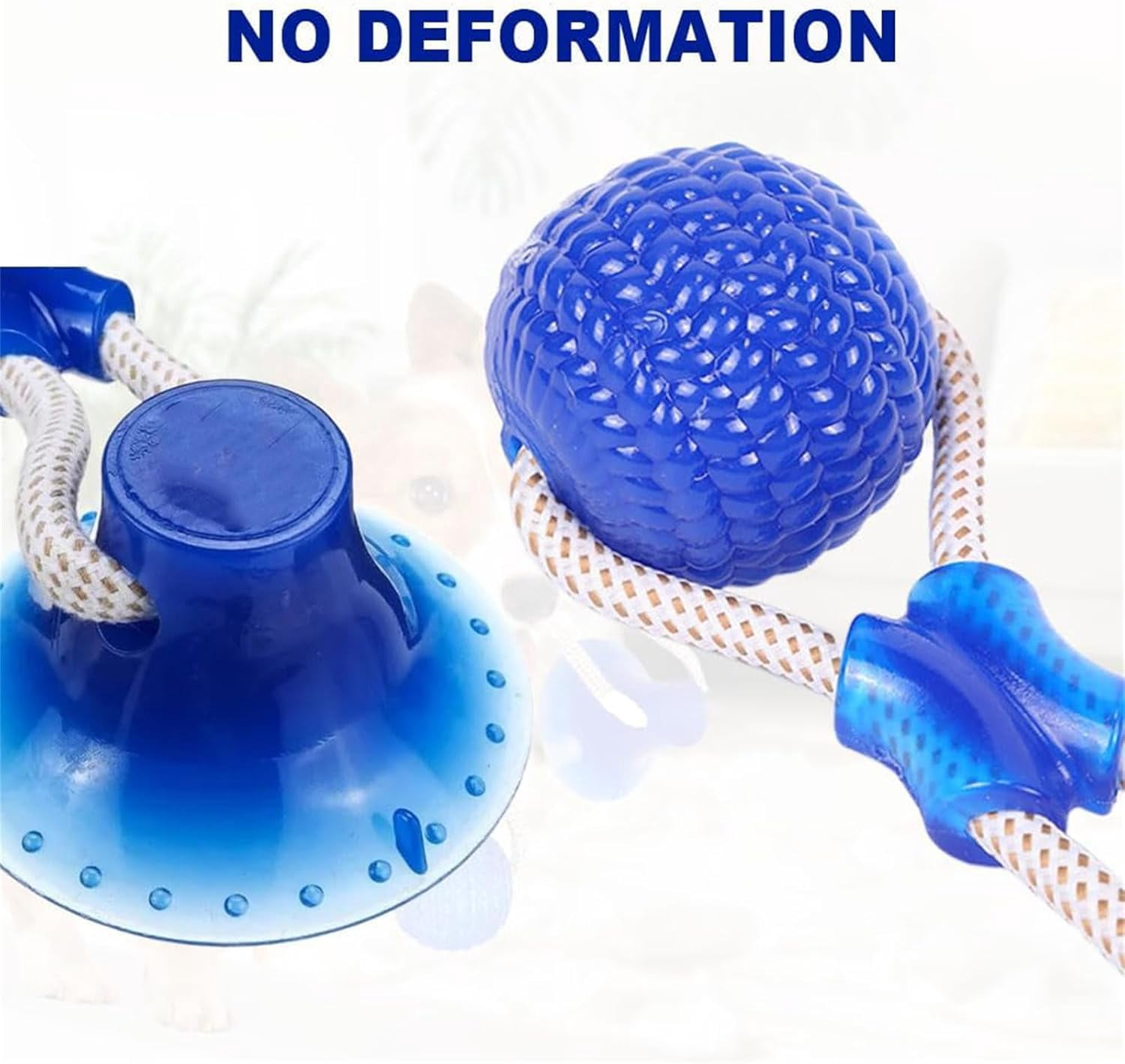 Multifunction Pet Molar Bite Toy, Interactive Dog Toys Tug of War with Suction Cup, Teeth Cleaning Chewing Interactive Puppy Pull Toy for Aggressive Chewers Dog