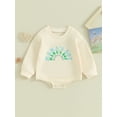 thumbnail image 2 of Bagilaanoe Baby Boys Oversized Romper Sweatshirt Newborn Long Sleeve Bodysuits Letter Print Pullover 3M 6M 12M 18M 24M Infant Casual Tee Tops, 2 of 9