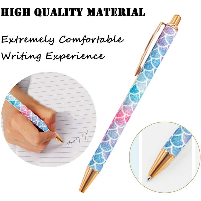 30 Pcs Fancy Pens for Women Set 10 Pretty Cute Sparkly Pens Glitter  Ballpoint Pens Retractable Writing Pens 20 Replacement Refills Black and  Blue Ink