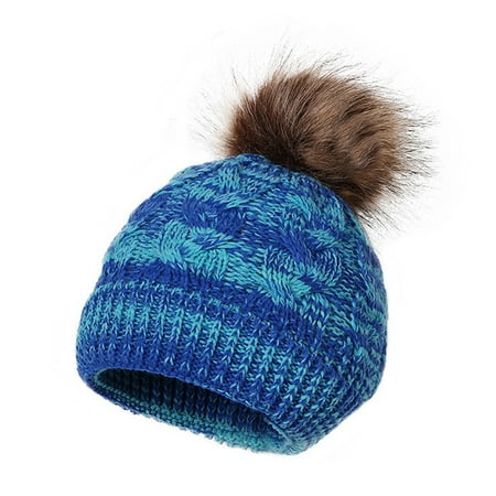 

Relanfenk Baby Hats Toddler Winter For Girl Boy Knitted Warm Skiing Cap Lovely Pompom Kids Beanie 0-24 Months Hat