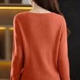 thumbnail image 4 of WULMLEO Cozy Sweaters for Women Casual Long Sleeve Loose V-Neck Knit Solid Color Pullover Tops Saffron One Size, 4 of 4