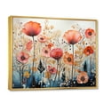 thumbnail image 2 of Designart "Coral Whimsical botanic Wilds I" Abstract Botanicals Floater Framed Canvas Wall Art, 2 of 7