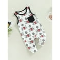 thumbnail image 3 of Bagilaanoe Newborn Baby Girl Boys Jumpsuit Print Sleeveless Bodysuit 3M 6M 9M 12M 18M Infant Ribbed One Piece Romper, 3 of 7