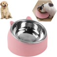 thumbnail image 1 of Rosa - Cuenco para gatos Cuenco de acero inoxidable inclinable para comida Cuenco para gatos Cuenco para cachorros Cuenco para perros y gatos Cuenco desmontable para gatos 1 pieza (tamaño pequeño 200, 1 of 5
