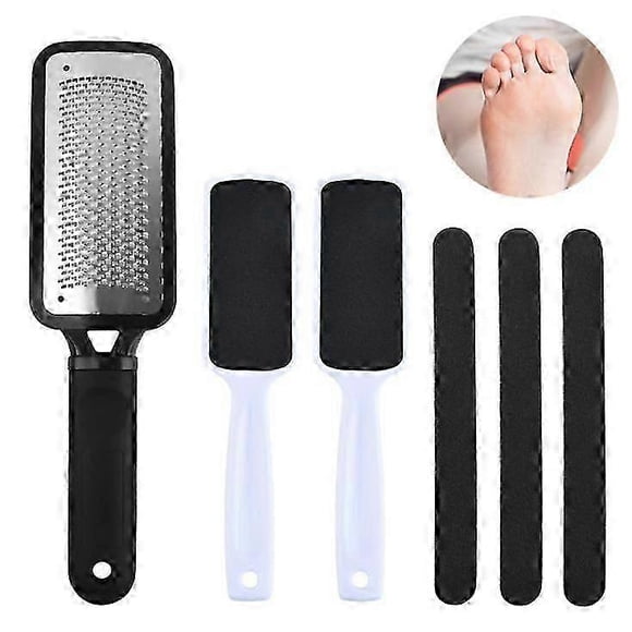 Kit de pedicura con exfoliador de pies: la lima de pies extragrande definitiva y la herramienta para eliminar callos | Exfoliador de talones y pies con superficie de acero inoxidable | Profesional