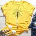 thumbnail image 1 of ICHUANYI Clearance New Women's T-Shirt Short Sleeves Fashion Big Floral Flower Lady T-shirts(Yellow, S) ICHUANYI WER2023081509790, 1 of 6