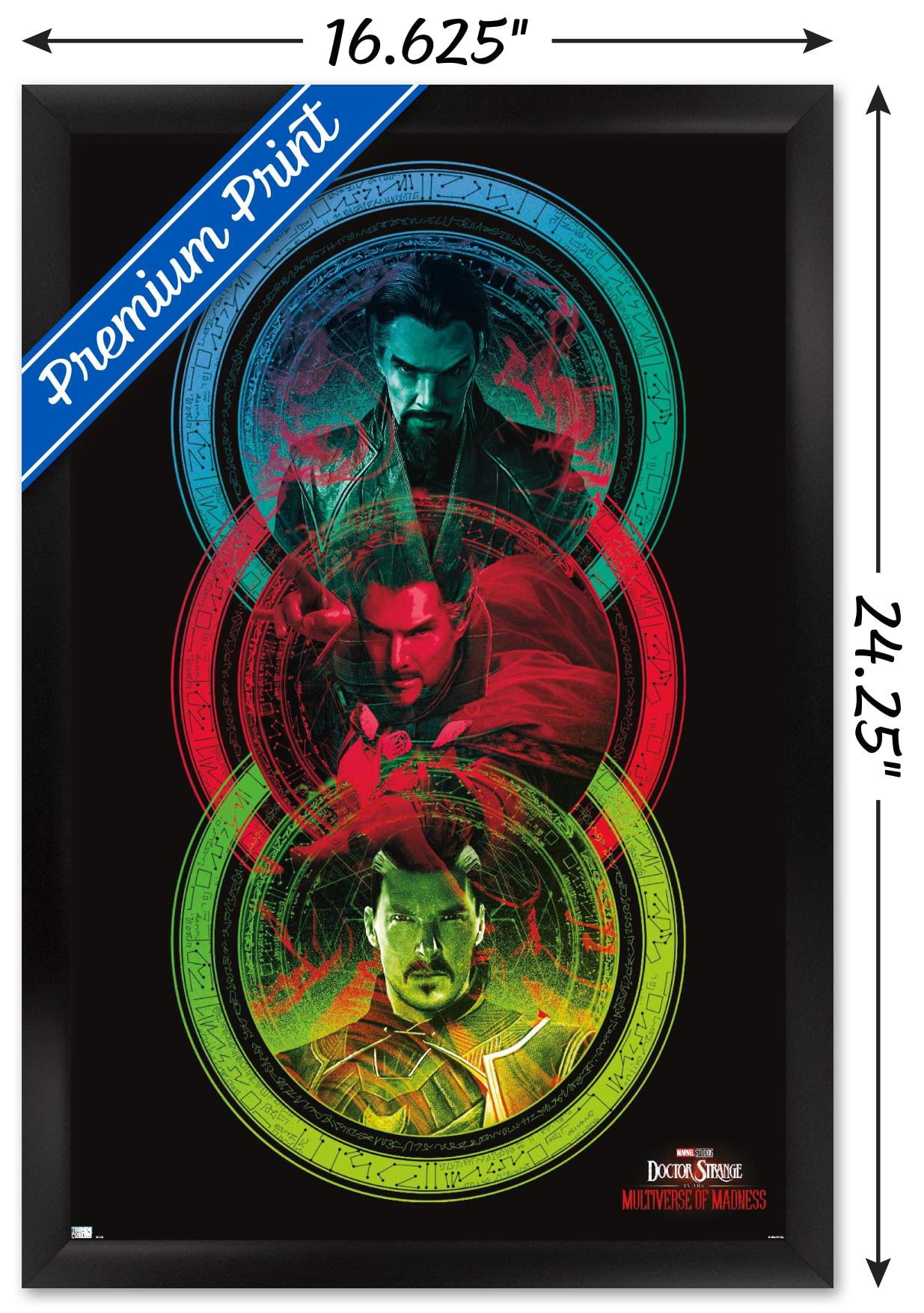 Marvel Doctor Strange in the Multiverse of Madness - Tricolor Wall Poster, 14.725" x 22.375" Framed