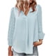 thumbnail image 1 of Blusa de gasa de manga larga con cuello en V de color sólido de verano a la moda para mujer Fridja  hj3962, 1 of 7