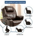 thumbnail image 6 of SOCIALCOMFY Power Lift Recliner Chair for Elderly, Heavy Duty Lift Chair with Heat and Massage, Faux Leather Recliner Chair with 2 Remote Controls, Cup Holders, Side Pockets & USB Ports (Brown), 6 of 7