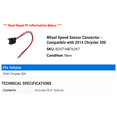thumbnail image 2 of Wheel Speed Sensor Connector - Compatible with 2014 Chrysler 300, 2 of 2