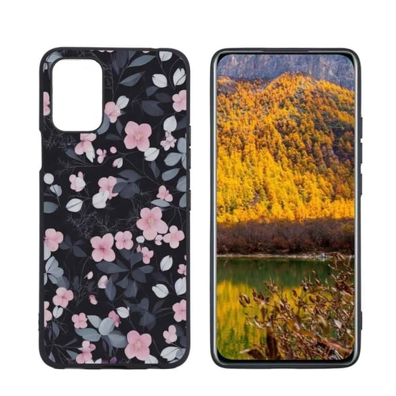 Compatible with LG K53 Phone Case, Pink-Flowers-3 Case Men Women, Flexible Silicone Shockproof Case for LG K53